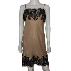 Gold Hawk Silk Lace Slip Dress